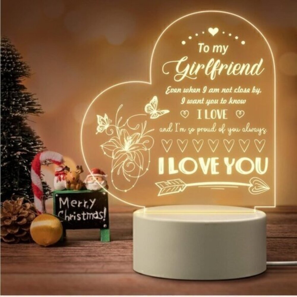 Valentines Gifts for Her Birthday, Anniversary Christmas Engraved Night Light